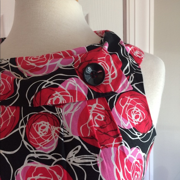 Karin Stevens Retro Rockabilly Black Rose Dress 8p - Picture 5 of 8